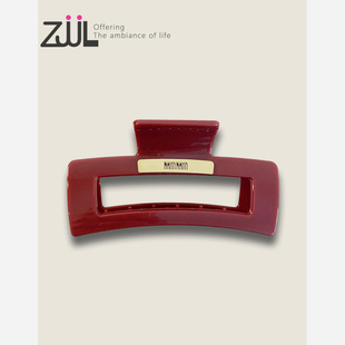 定制钛钢标安克拉红大号轻奢高级抓夹后脑勺头饰鲨鱼夹女盘发夹子