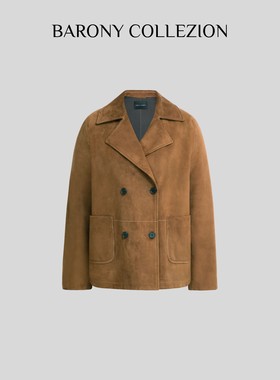 98506【25/26新款】绒面头层羊皮高级时尚进口真皮外套女士