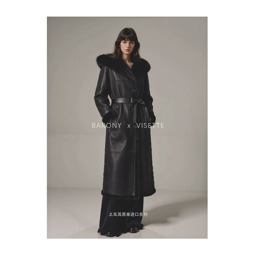 BARONY×Visette高奢土耳其外套皮毛一体气质女人/一路生花 11534