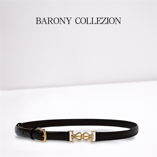 BARONY【PW04004】女士皮带双扣头层牛皮百搭休闲裤带新款真皮腰
