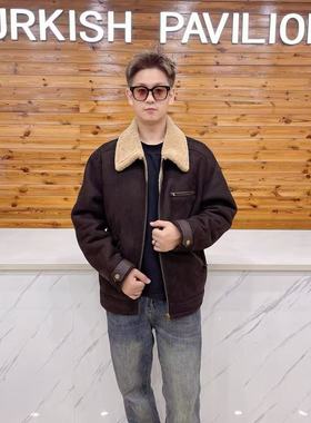 ‘BARONY’97053【25/26新款】男士休闲皮毛一体外套轻奢复古