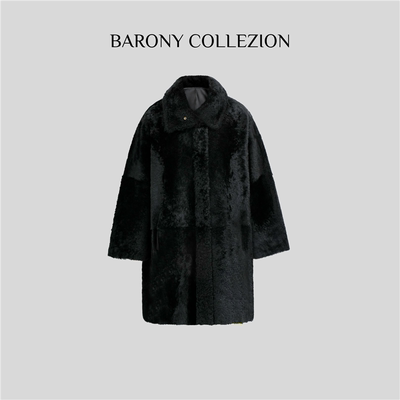 BARONY/拉贡82876高端大气富贵袖双穿进口皮草外套女高级皮毛一体