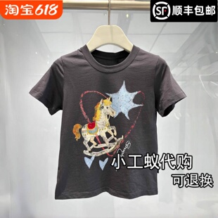 REVANYAYA芮范雅2026秋季新品童趣小木马印花短袖T恤衫RK71001231
