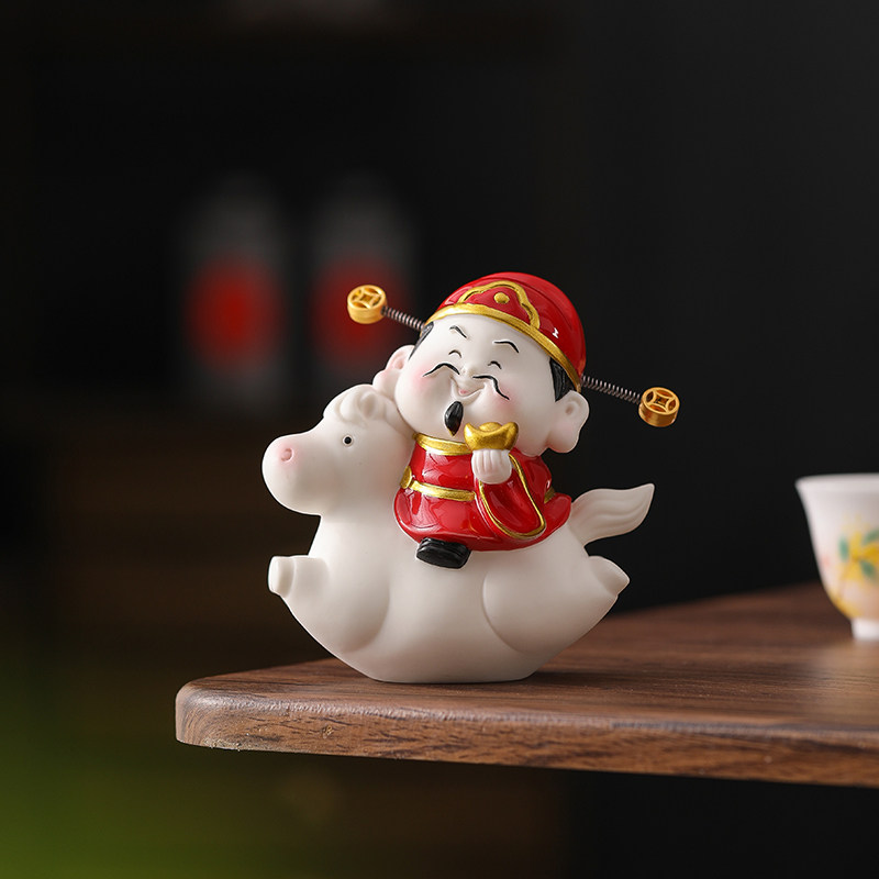 《财神驾到》客厅玄关开业生意兴隆财神爷摆件礼物财源滚滚小车载,家居饰品,桌面摆件,淘宝优惠券,粉丝福利购,淘宝优惠卷