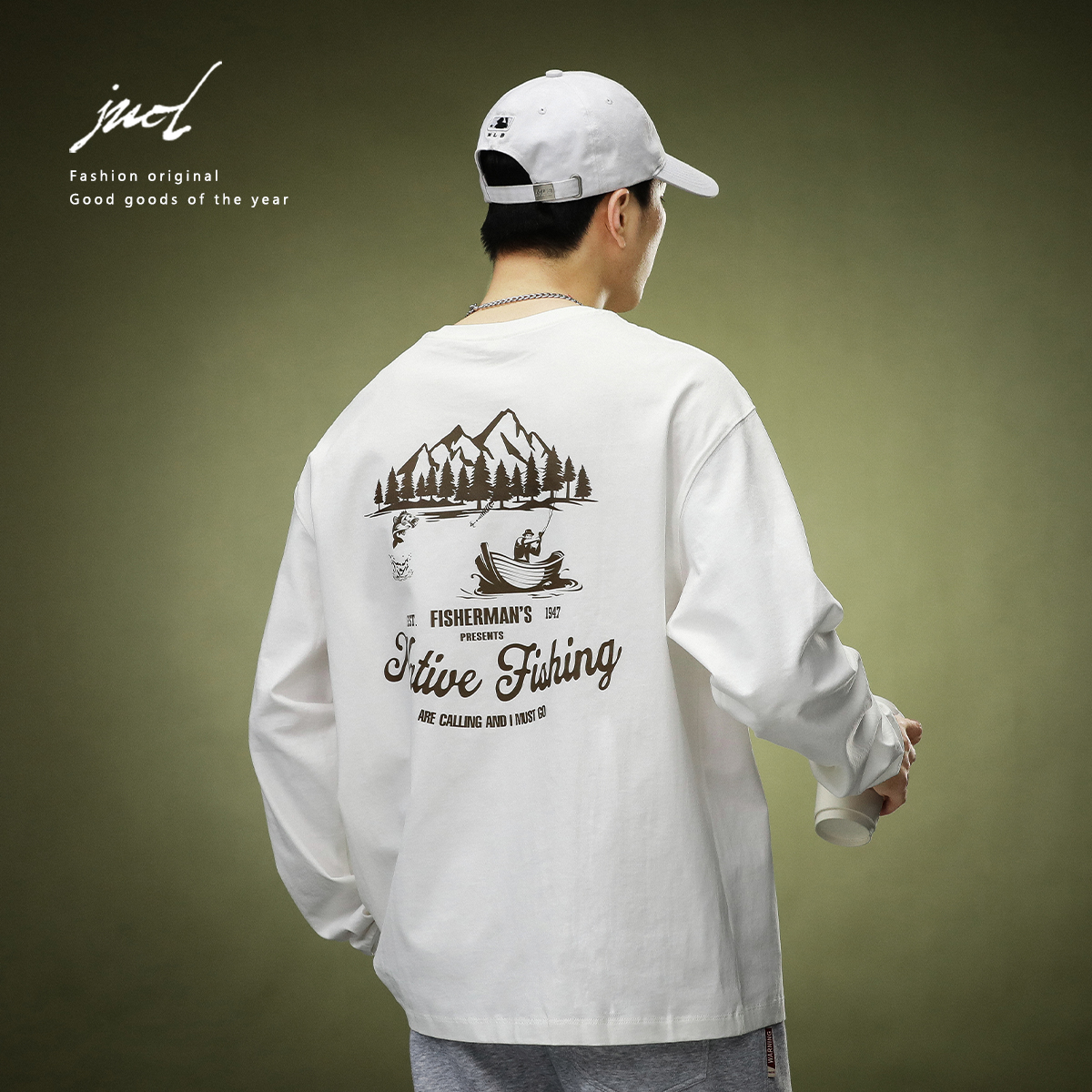 300g重磅长袖t恤男圆领纯棉宽松