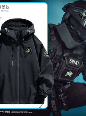 特殊战术小组洛杉矶SWAT鹰LAPD探员外套男装战术军事风连帽夹克