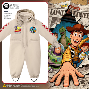 玩具总动员联名儿童连体滑雪服2025新款小孩保暖加厚滑雪衣装备