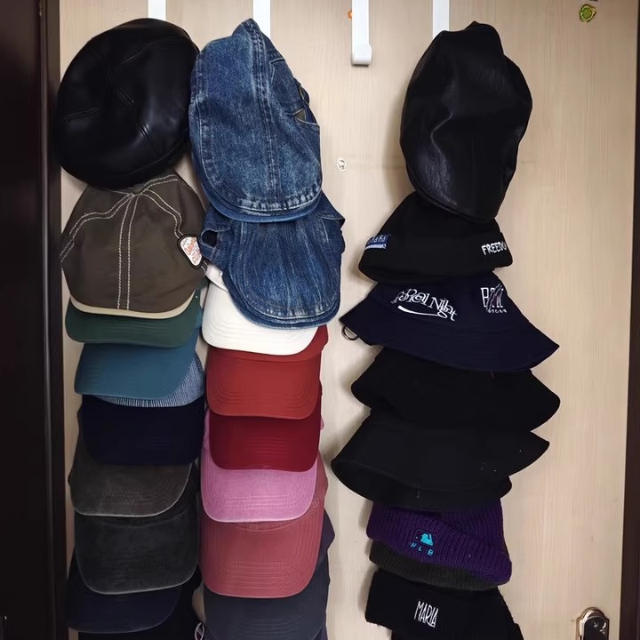 帽子收纳神器家用省空间墙上鸭舌帽夹学生宿舍衣柜门后挂钩