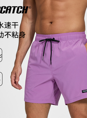 男士泳裤双层速干可下水海边冲浪裤游泳泡温泉泳衣套装大码沙滩裤