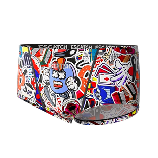 亿斯卡三角泳裤男款卡通专业速干训练防尴尬游泳裤小平角成人裤