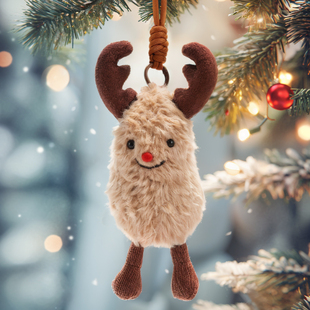 英国趣味驯鹿花生可爱毛绒玩具公仔安抚陪伴女生布娃娃送圣诞礼物