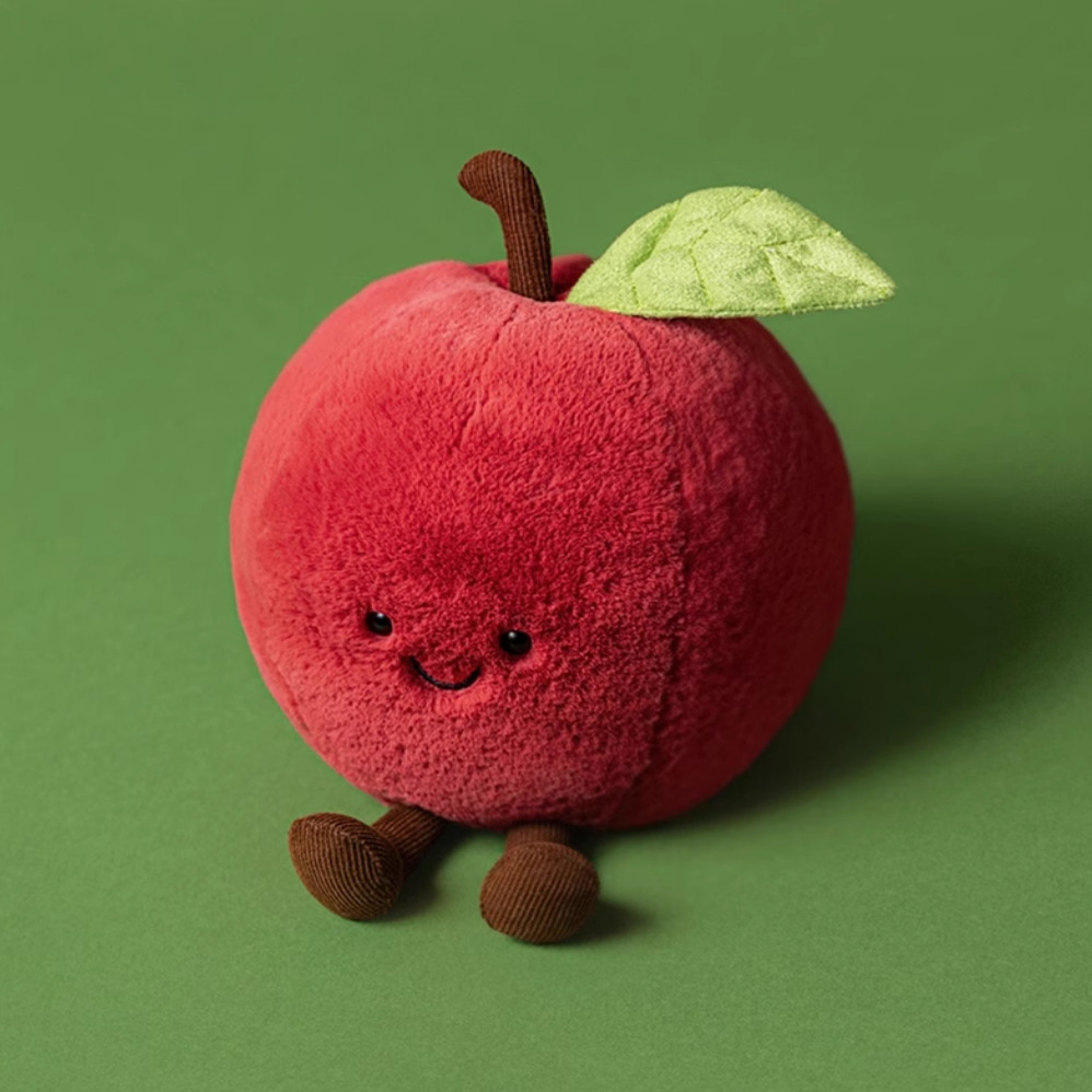 英国趣味红苹果毛绒玩偶