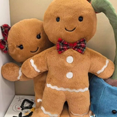 英国开心蝴蝶结姜饼人弗雷德露比毛绒玩具玩偶装 饰圣诞节女生礼物