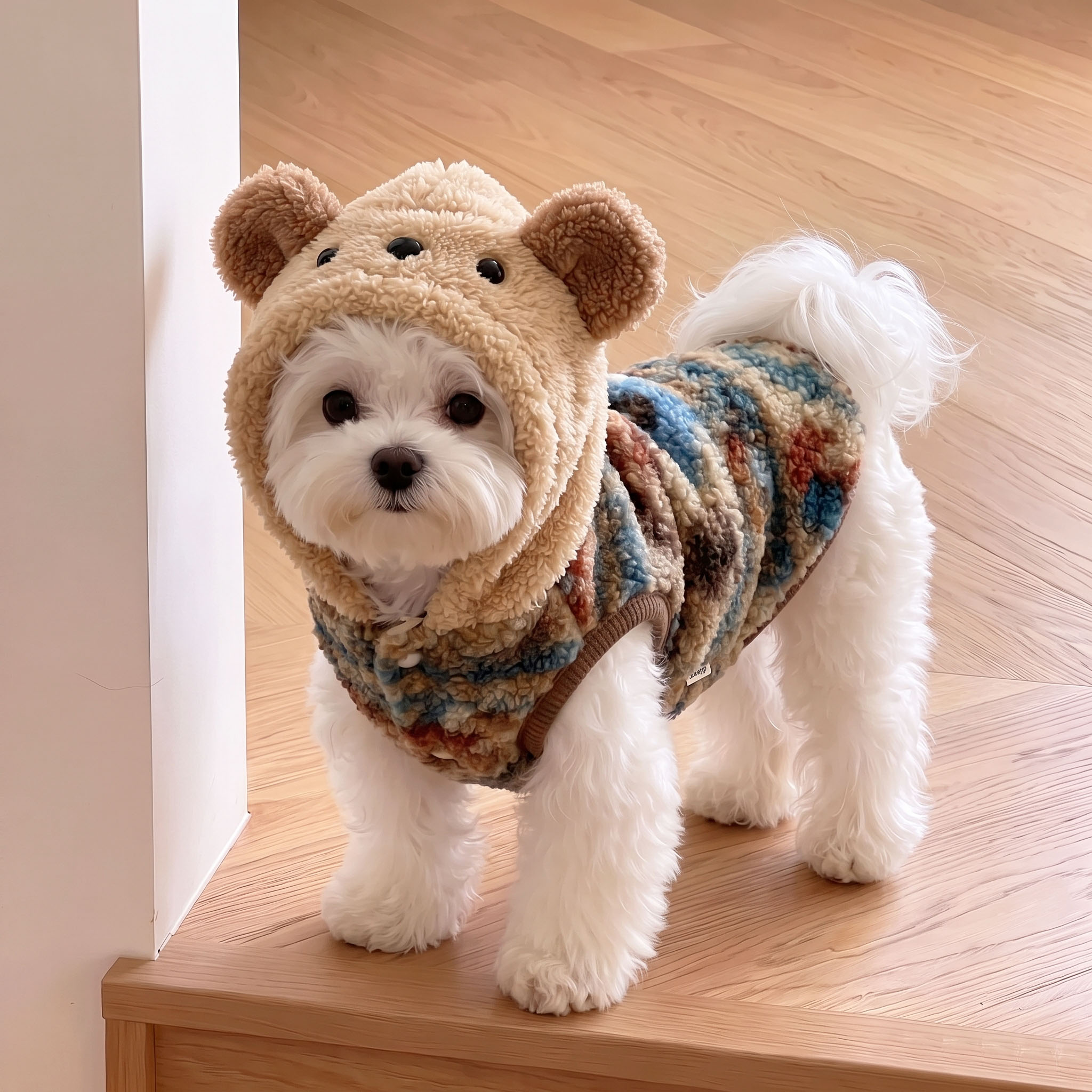 狗狗衣服秋冬新款加厚保暖毛绒背心泰迪小型犬宠物猫咪马甲可牵引