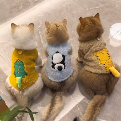 小猫咪衣服秋冬季保暖可牵引背心布偶英短金渐层幼猫宠物狗狗服装