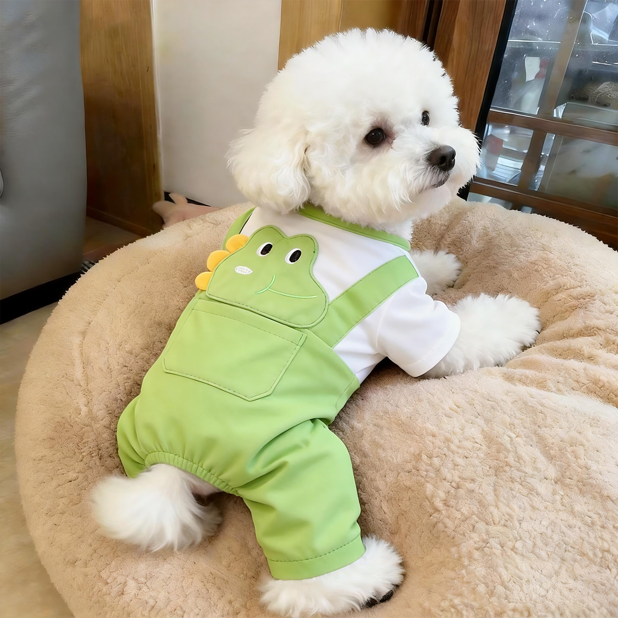 狗狗衣服秋冬薄款可爱恐龙四脚衣图片