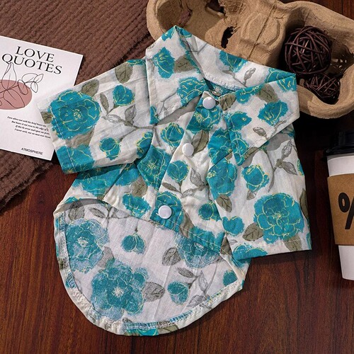 Dog clothes Summer holiday beach style shirt Schnauzer Teddy bear small puppy pet cat clothing