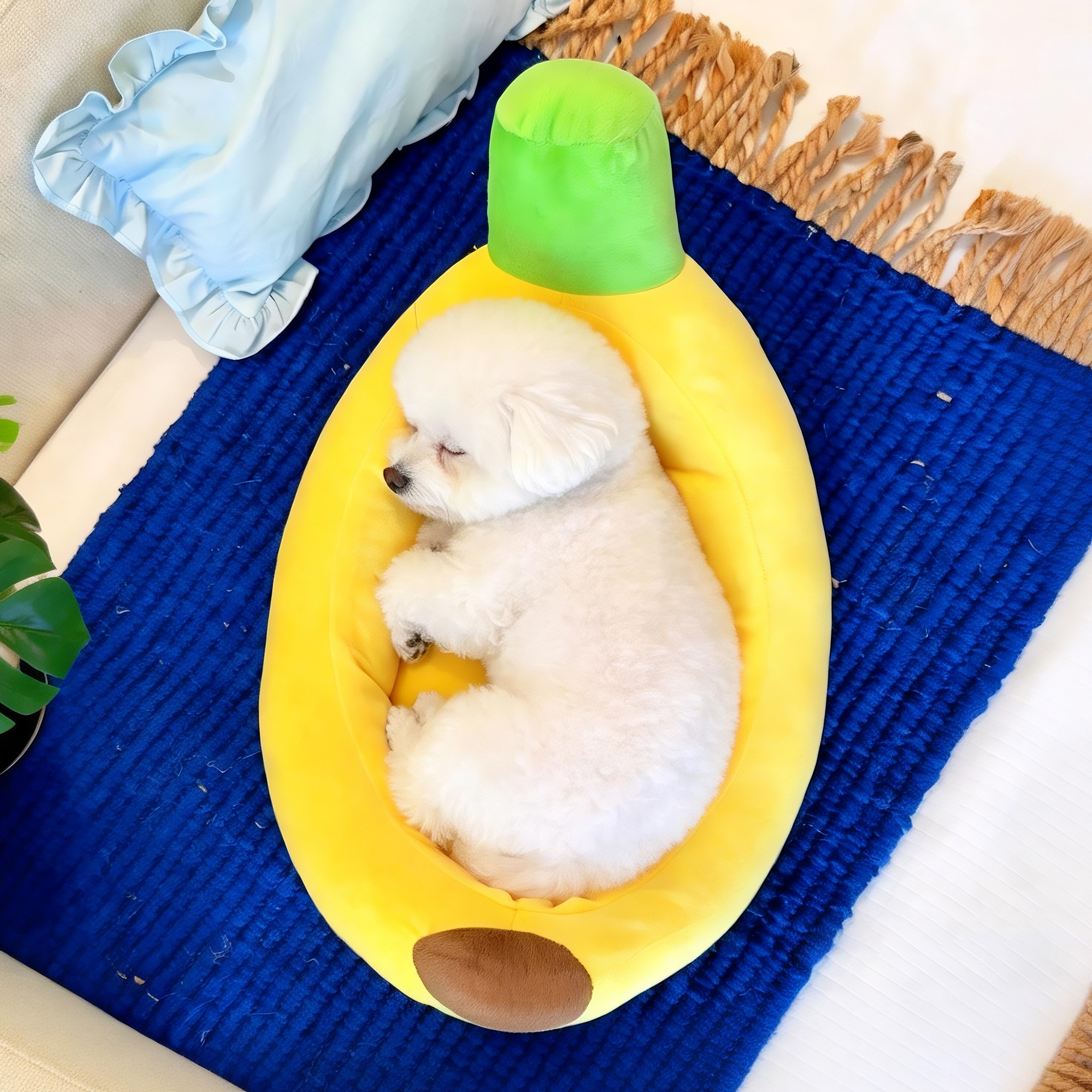 宠物香蕉窝狗窝秋冬保暖可拆洗四季通用猫窝中小型犬睡垫猫狗垫子