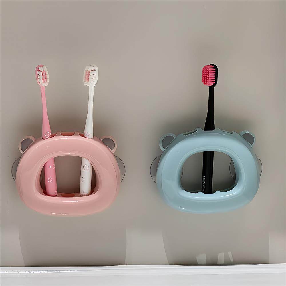 牙刷置物架壁挂式吸盘免打孔一家三口卫生间镜柜下浴室收纳置物架