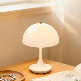 蘑菇水母台灯氛围感小灯 中古风充电款床头灯卧室睡眠插电小夜灯