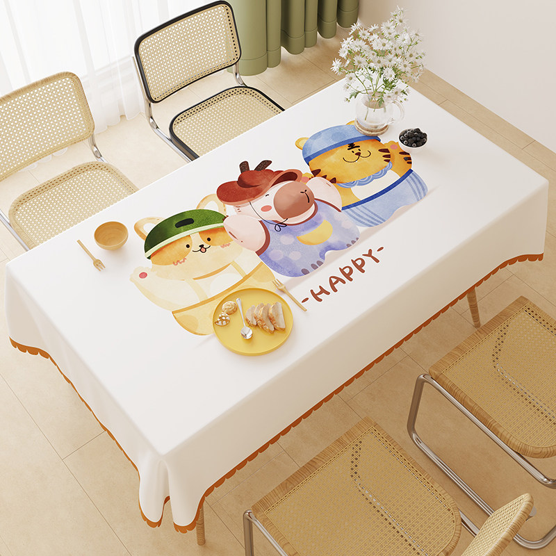 卡通PVC桌布防水防油防烫免洗餐桌桌布长方形遮盖布家用茶几台布,居家布艺,桌布,淘宝优惠券,粉丝福利购,淘宝优惠卷