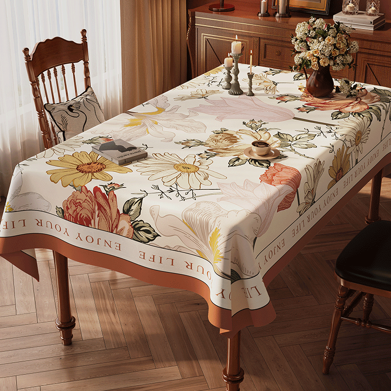 萱舍美式桌布防水防油免洗