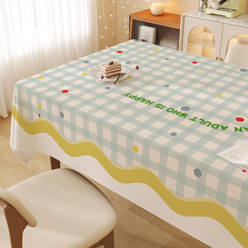卡通桌布防水防油免洗奶油风台布餐桌布PVC茶几布幼儿园格子桌布,居家布艺,桌布,淘宝优惠券,粉丝福利购,淘宝优惠卷
