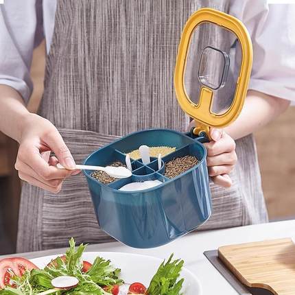 调料盒套装组合盐罐四合一体糖味精家用厨房大容量防潮调味料盒