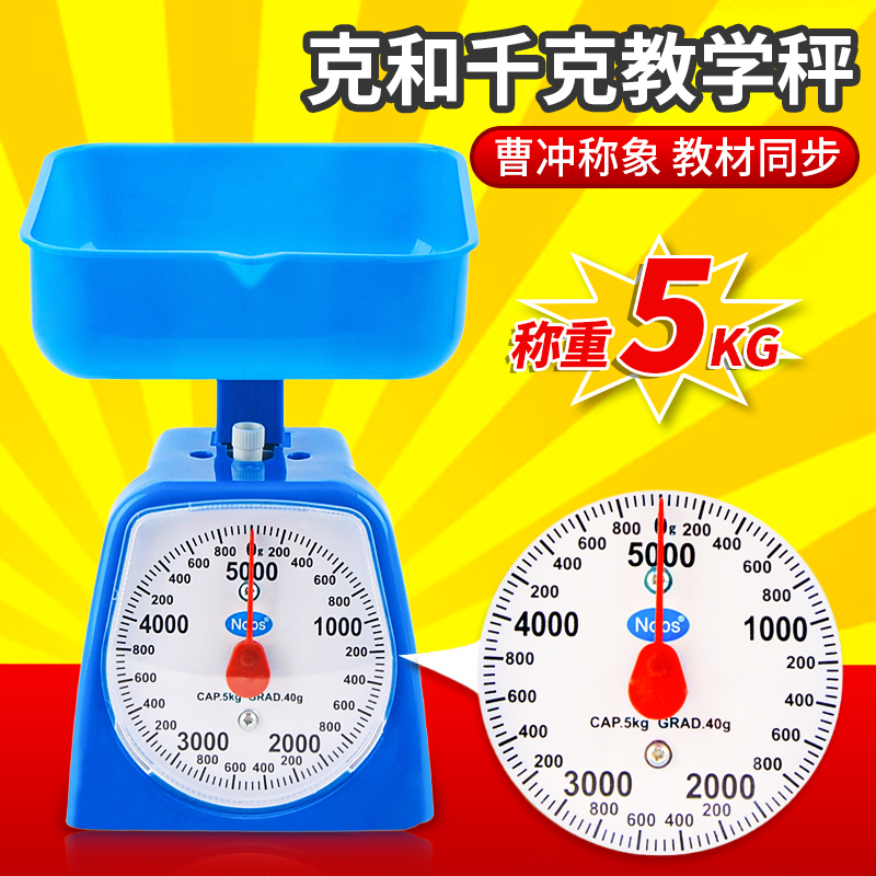 儿童托盘秤小学生二三年级学习克和千克教学台秤弹簧秤天平称教具
