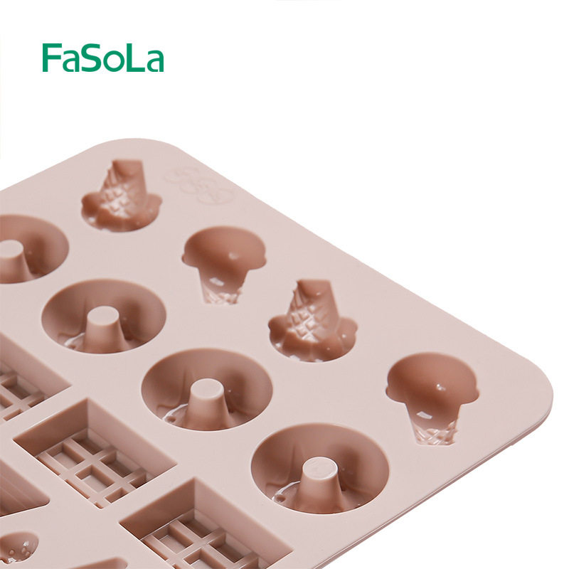 FaSoLa烘培DIY工具棒棒糖巧克力硅胶模具儿童方形糖果模具