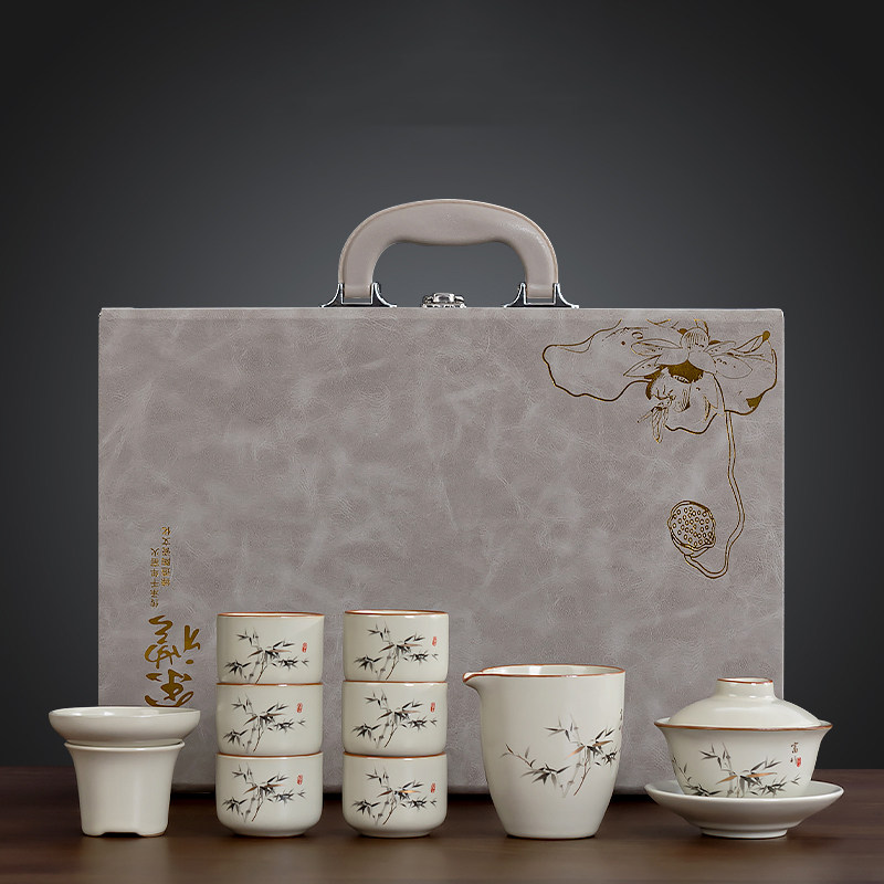 汝窑功夫茶套装家用高端无障碍豪华礼盒长辈和老师中秋教师节礼物,餐饮具,整套茶具,淘宝优惠券,粉丝福利购,淘宝优惠卷