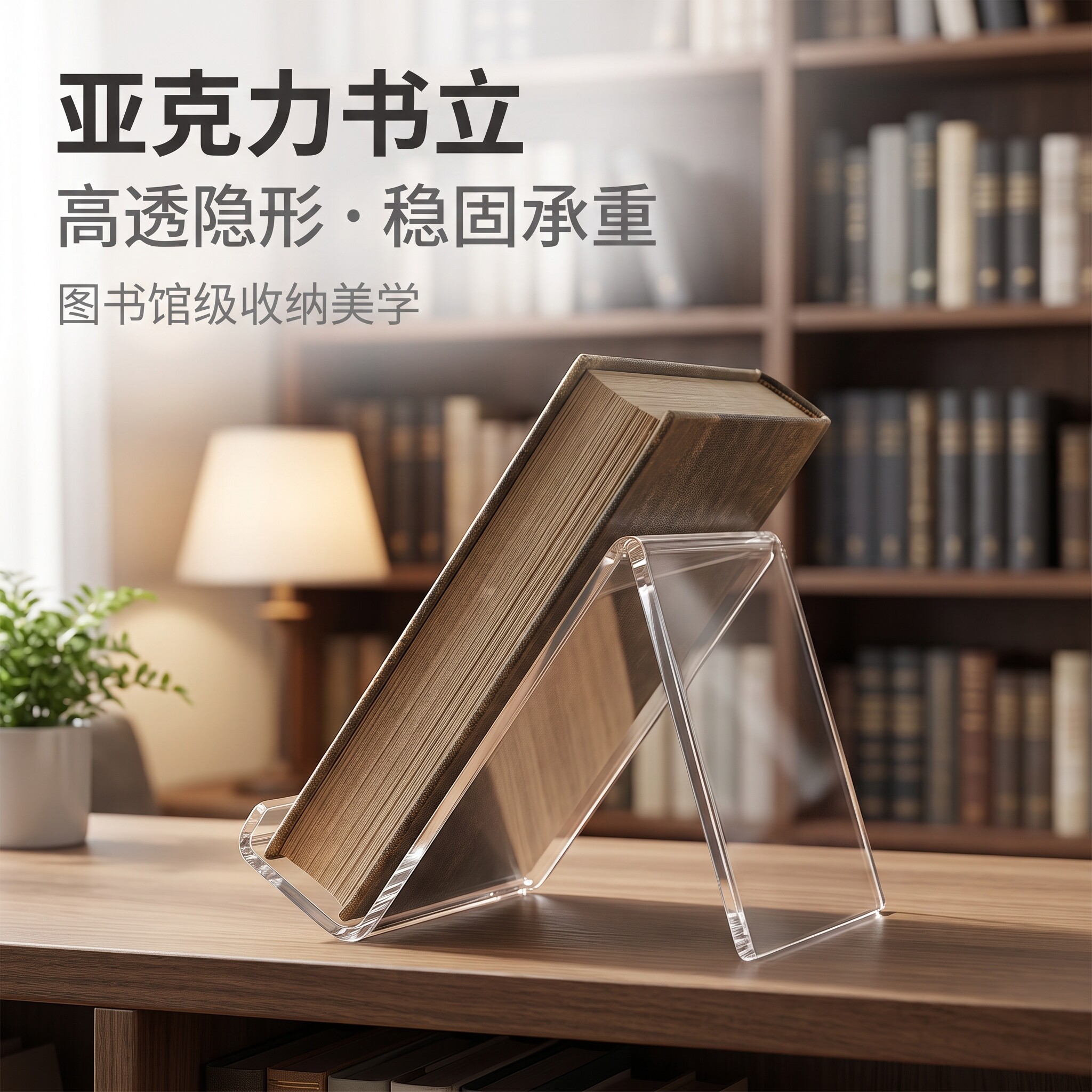 亚克力书立书架透明展示架摆放支架书店书托绘本会展CD专辑展览书籍直播间图书馆书靠桌面放书陈列架子图片