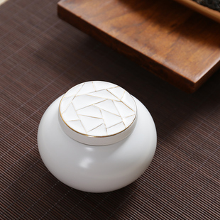小号茶叶密封罐迷你随身茶罐家用 若善小茶罐旅行陶瓷茶叶罐便携式