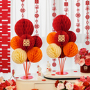 结婚喜字蜂窝球桌飘纸灯笼女方婚房布置婚礼新房拉花装 饰用品大全