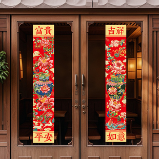 2026马年新款春联对联新年门芯年画装饰过年门贴春节中国风门神