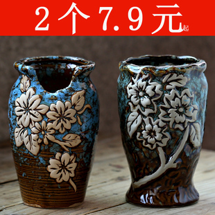 多肉老桩花盆陶瓷大号创意简约肉肉老庄陶罐复古粗陶法师高盆 包邮