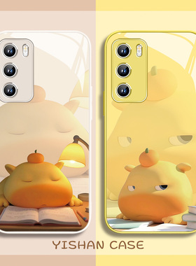 水豚lulu适用小米17手机壳14卡通噜噜10s周边note13红米k80pro卡通k70可爱civi4黄色12Turbo玻璃12sultra全包
