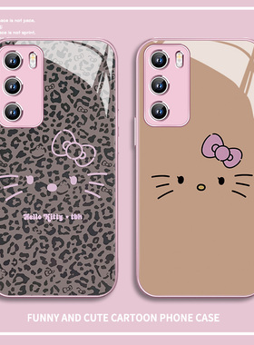 HelloKitty猫表情手机壳适用小米17promax/15女款14ultra豹纹凯蒂猫红米k80闺蜜vivox300/x200pro哈喽kitty玻