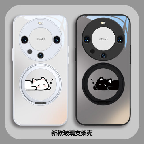 黑白猫咪情侣手机壳适用vivooppo