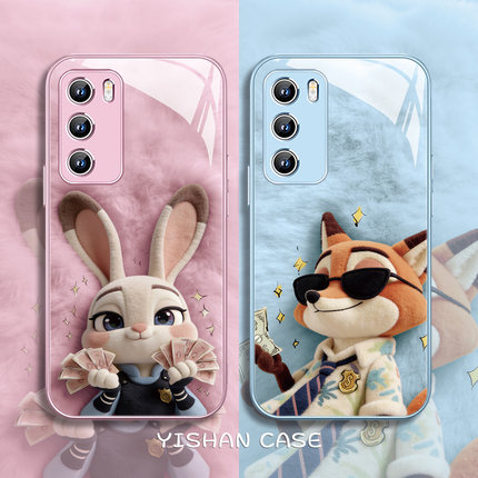 疯狂动物城2适用华为荣耀500手机壳400情侣Magic8毛绒朱迪7尼克mate80pro卡通70可爱pura60粉色p50玻璃nova14