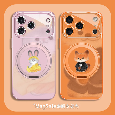 尼克朱迪情侣磁吸支架壳适用苹果