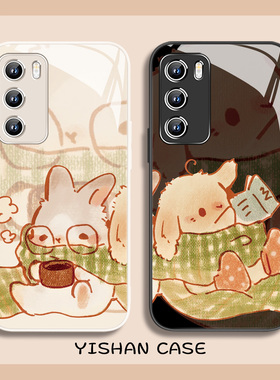 秋冬款兔子狗情侣手机壳适用oppofindx9新款x8ultra卡通可爱Reno14橙色vivox300秀恩爱x200闺蜜iQOO小米17pro