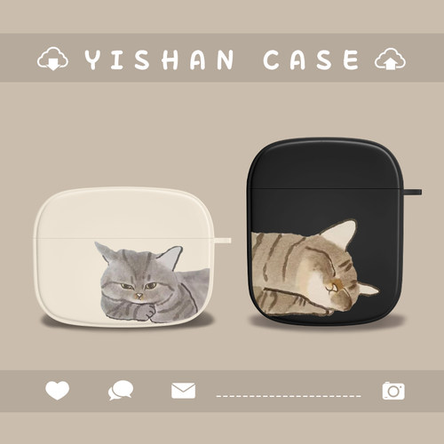 猫咪小猫卡通可爱适用苹果耳机套