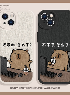 卡皮巴拉手机壳适用iphone15/14promax情侣16苹果17系列/13/12mini新款11pro网红7/8plus水豚xsmax吧啦x17air