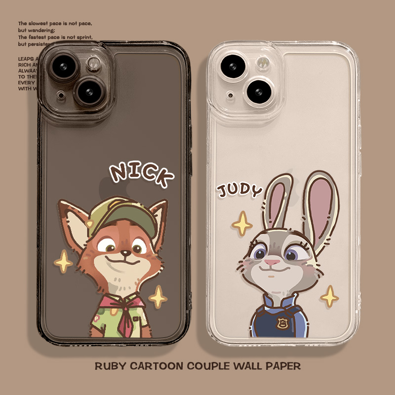 华为卡通情侣朱迪尼克手机壳