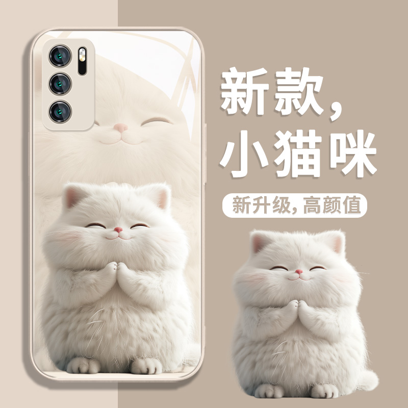 创意个性佛系小猫适用华为手机套