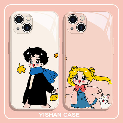 美少女战士手机壳适用苹果16情侣iPhone15/14promax新款13/12mini水冰月11地场卫xsmax不会撞壳8plus液态玻璃
