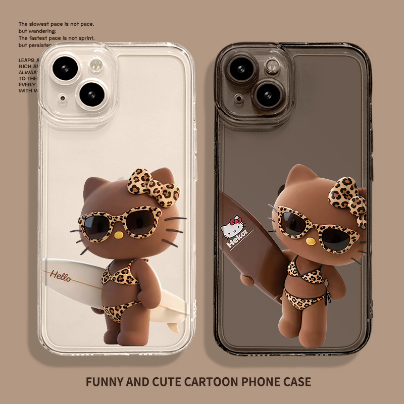 黑皮kitty猫适用于小米透明壳