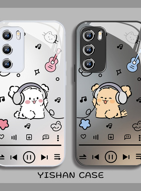 适用oppofindx9手机壳x8ultra情侣耳机小狗Reno14秀恩爱vivox300玻璃x200卡通x100可爱civi4小米17promax黑色