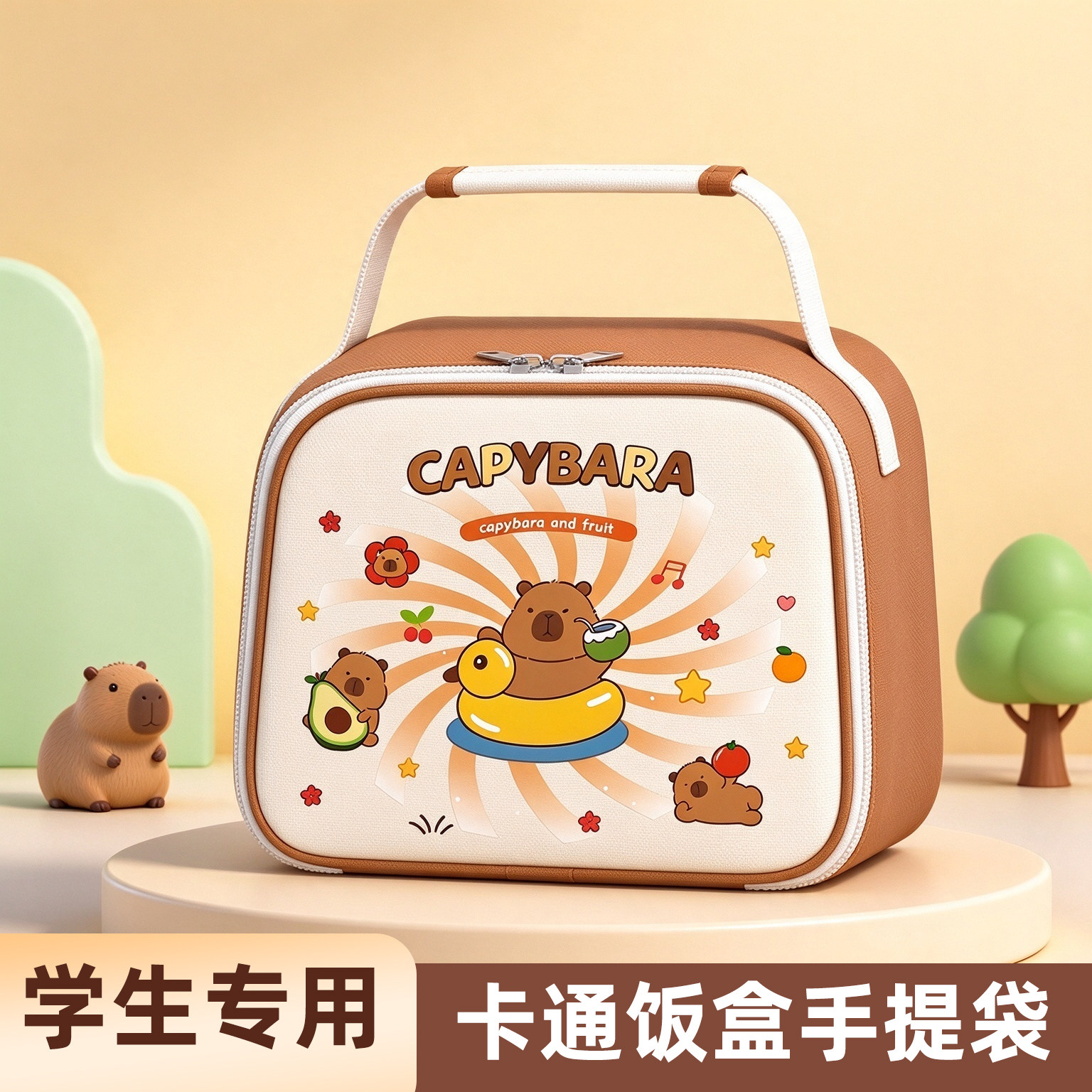小学生饭盒手提袋加厚铝箔保温便当包防水防油儿童带饭兜午餐包